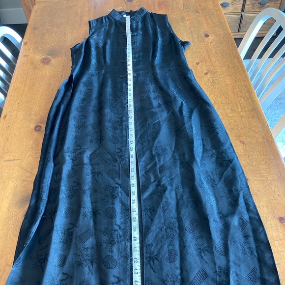 Vintage Vietnamese Black Silk Sleeveless Dress - Picture 5 of 14